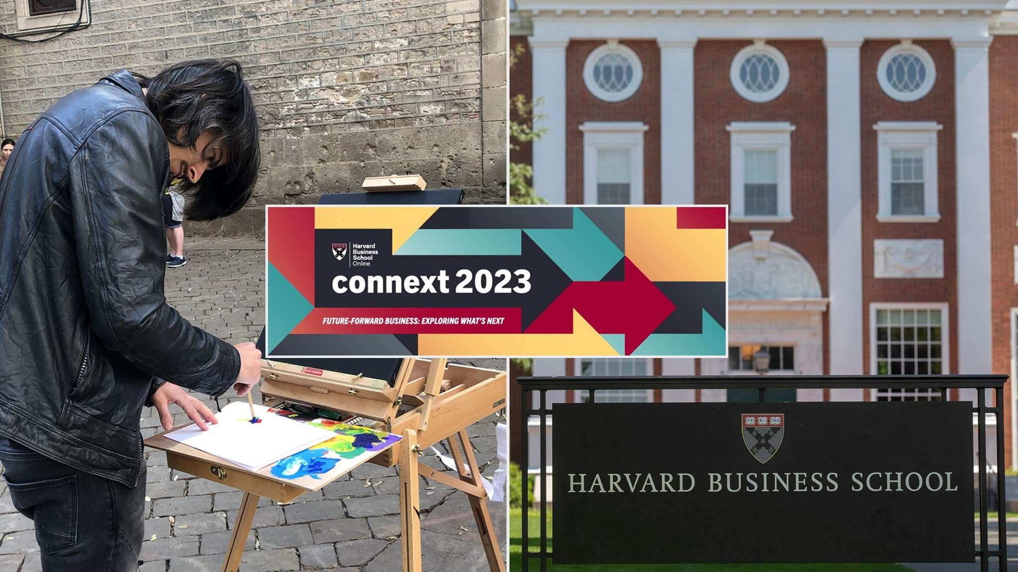 Miroslavo přináší umění na konferenci Connext pořádanou Harvardskou Univerzitou s malbou naživo.