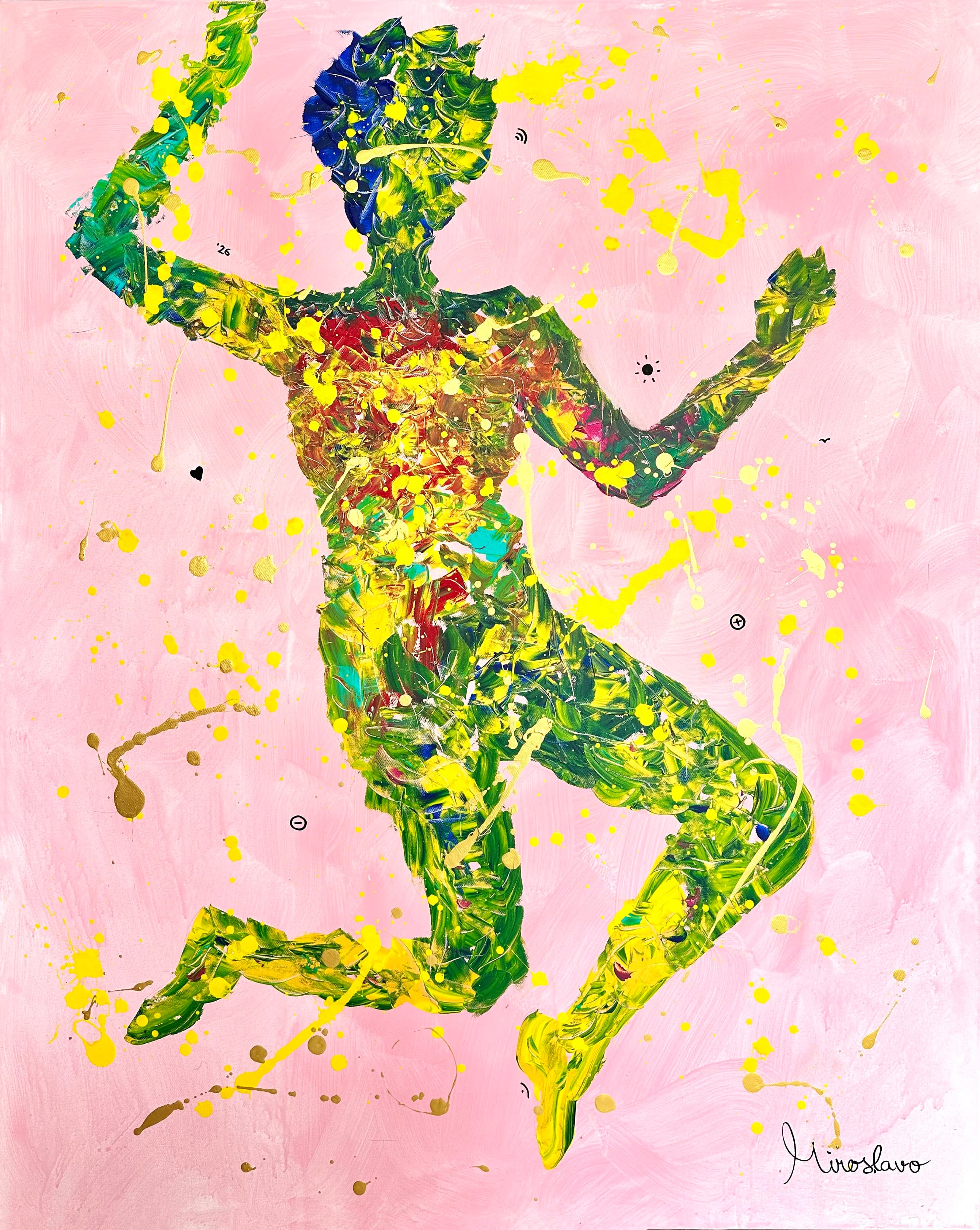 In Motion — abstract painting by Miroslavo in the Barcelona studio