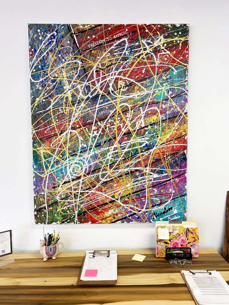 Freedom abstract painting commission by Miroslavo, Atlanta USA