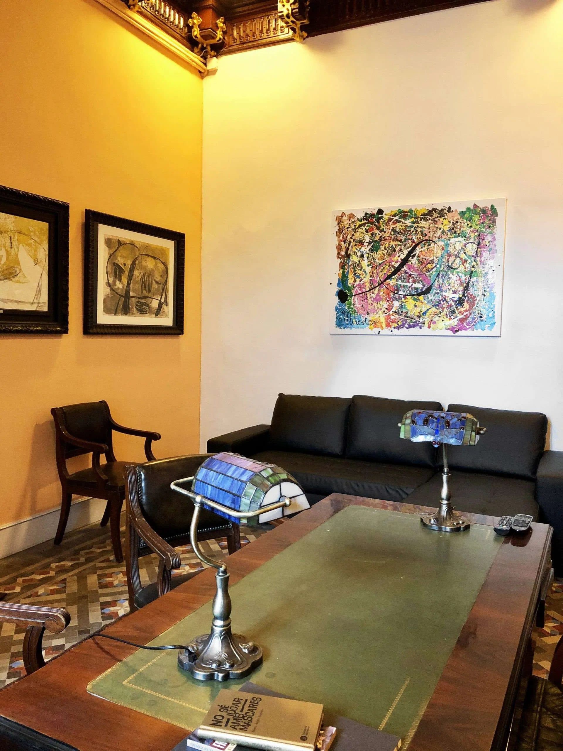 Peace abstract painting commission by Miroslavo, Barcelona