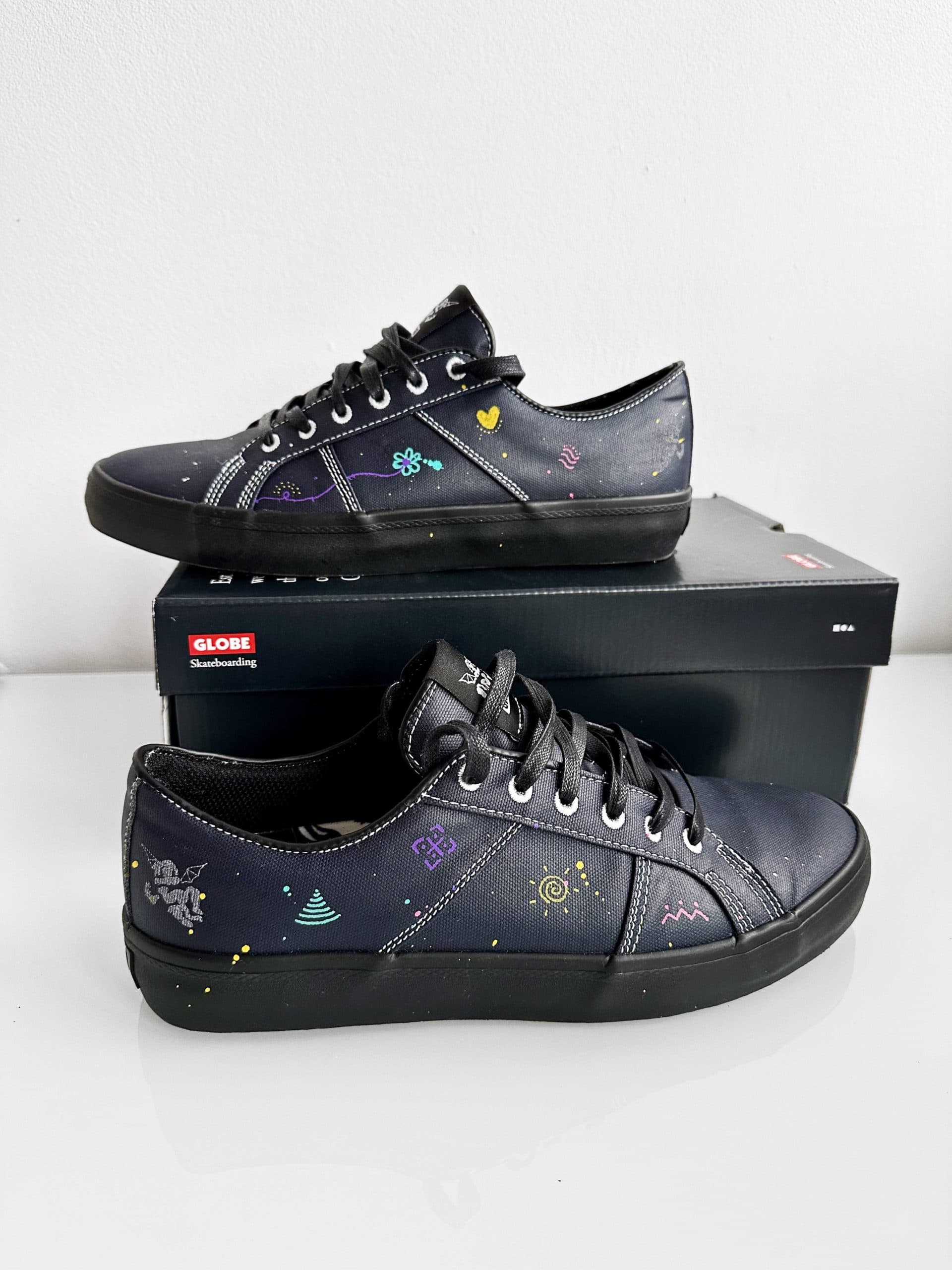 Globe Brand Bauer Surplus Shoes Hand Painted by Miroslavo